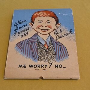 Vintage "Giant Feature Match Book" from Bob Adamcik's Cafe in Schulenburg, Tex